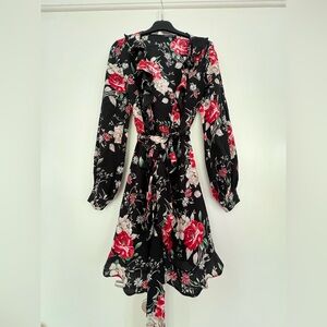 Flavio Castellani Floral Silk Wrap Dress